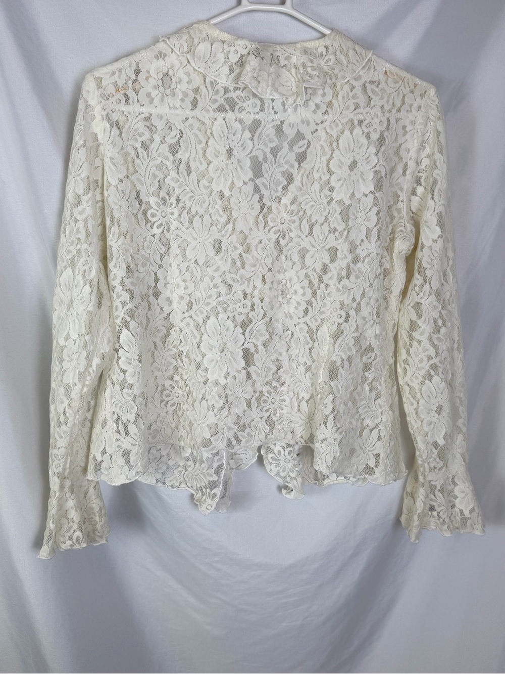 INC International Concepts Ivory Lace Tie-Front Blouse - Picture 7 of 7